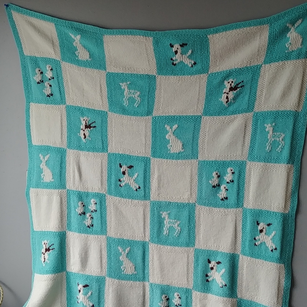 Handmade knit baby blanket